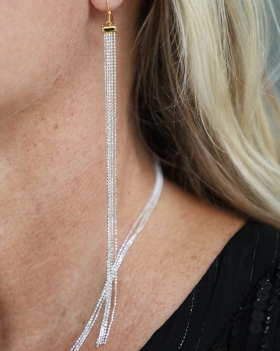 boucles d'oreille femme longue, mono boucle, boucles d'oreilles en argent 925