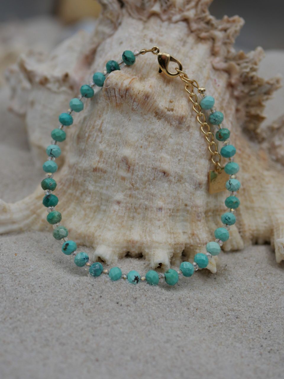 bracelet bleu en pierres naturelles
