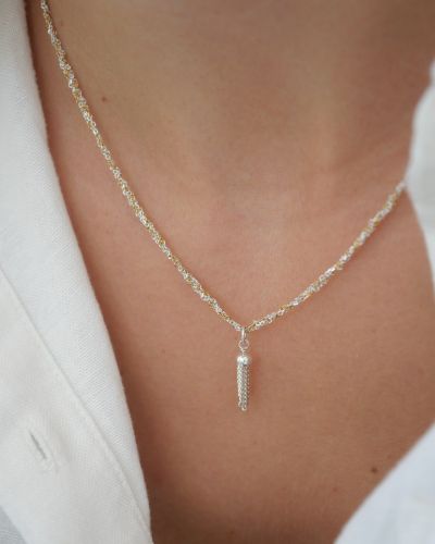 collier femme en argent 925 et gold filled
