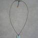 collier en argent 925 rhodié noir et pendentif en pierres naturelles