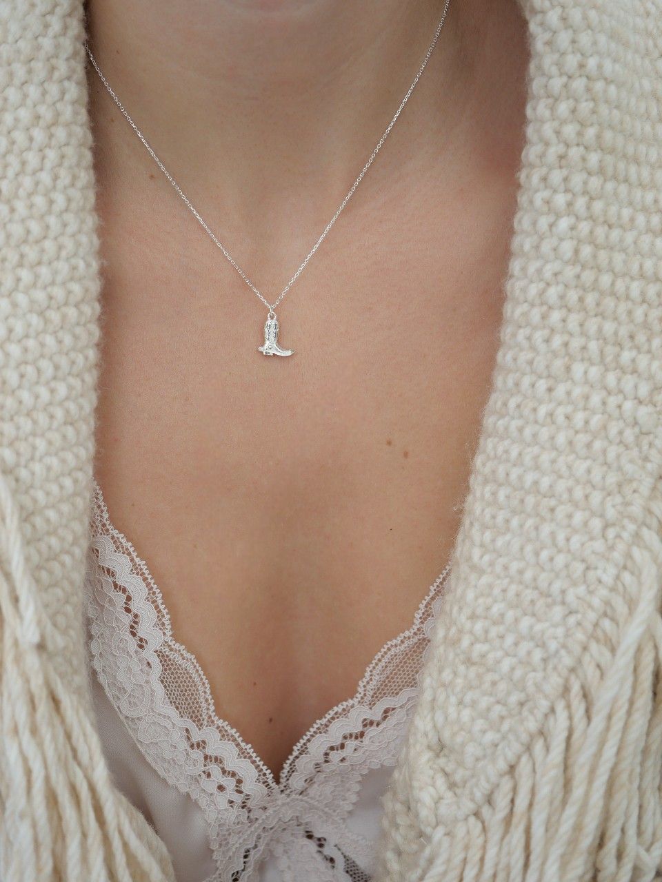 collier femme en argent 925, tendance western