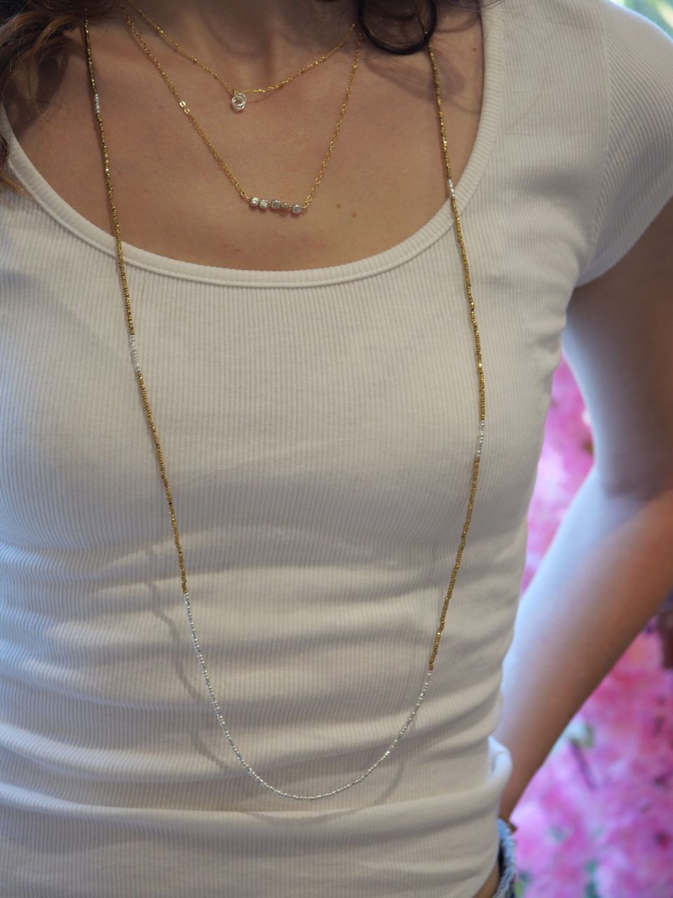 collier fin femme en or et argent 925