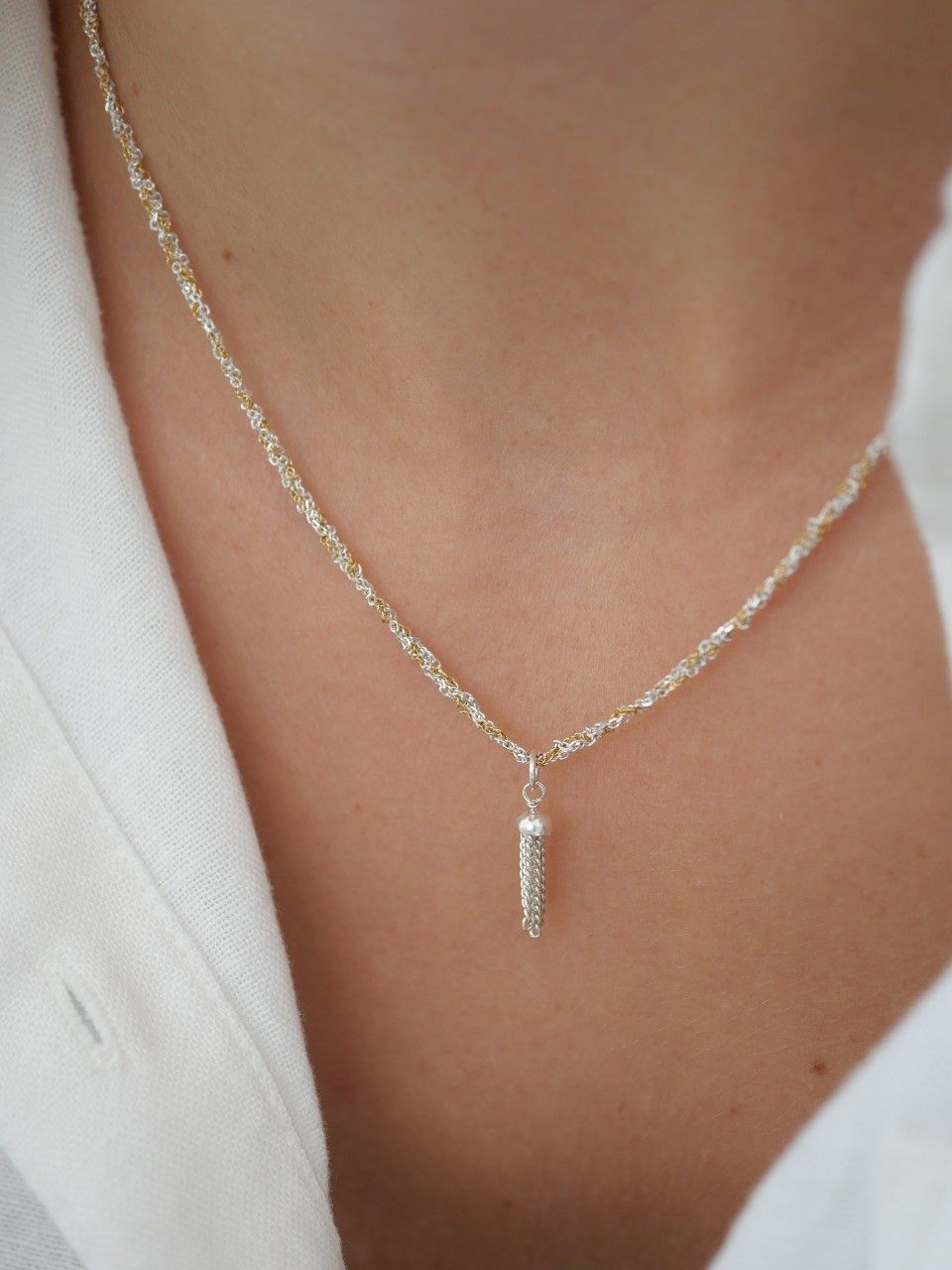 collier femme en argent 925 et gold filled