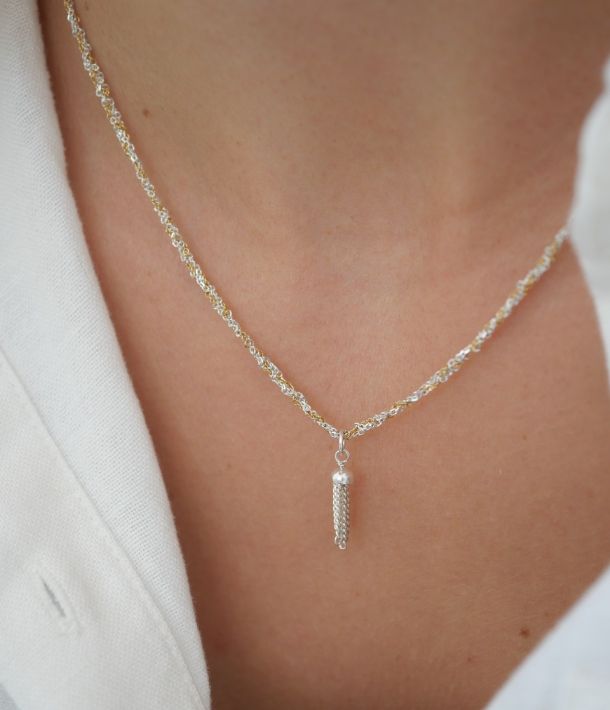 collier femme en argent 925 et gold filled