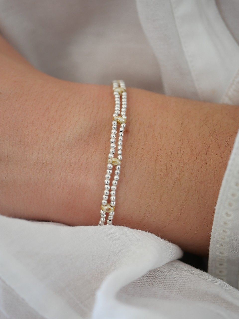 bracelet femme double rang en argent 925