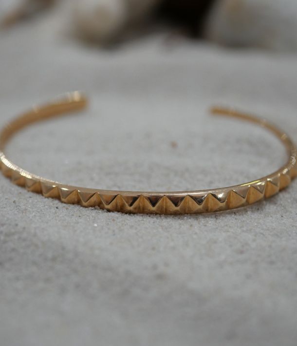 Bracelet jonc femme plaqué or 3 microns