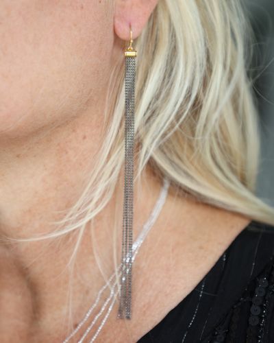 boucles d'oreille femme longue, mono boucle