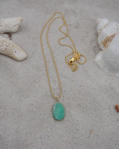 collier en gold filled et pierres naturelles amazonite