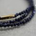 bracelet triple rang en pierres naturelles bleues et plaqué or 3 microns
