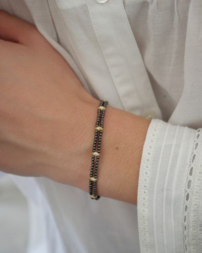 bracelet femme double rang en argent