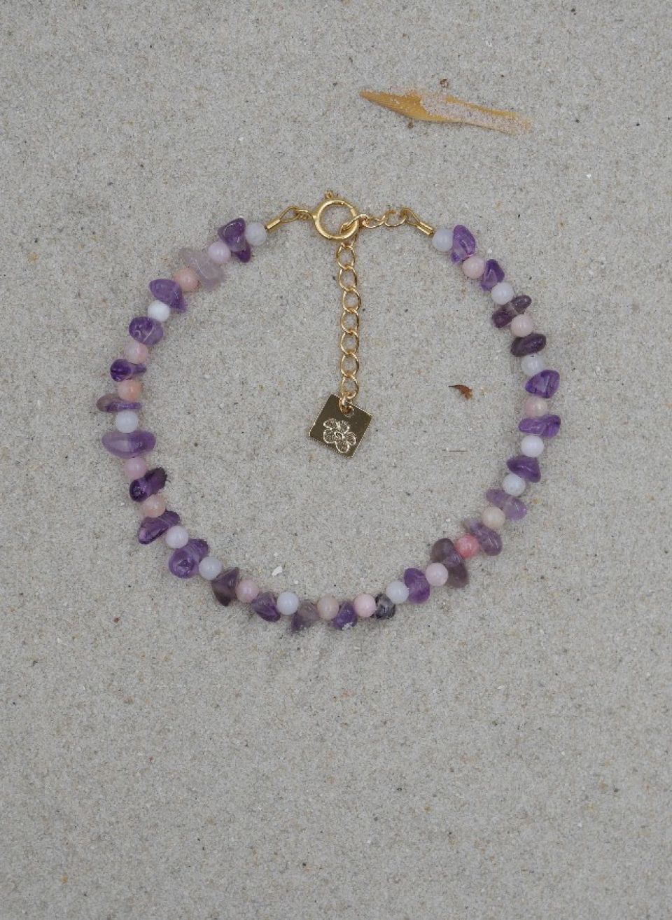 bracelet femme violet en pierres naturelles