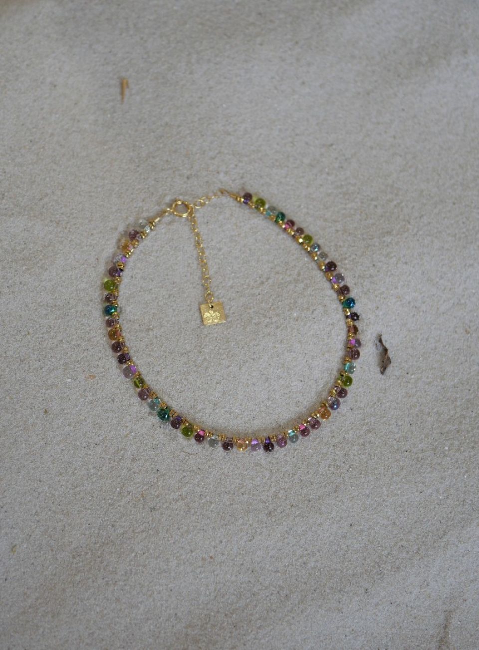 bracelet de cheville en Gold filled, et perle