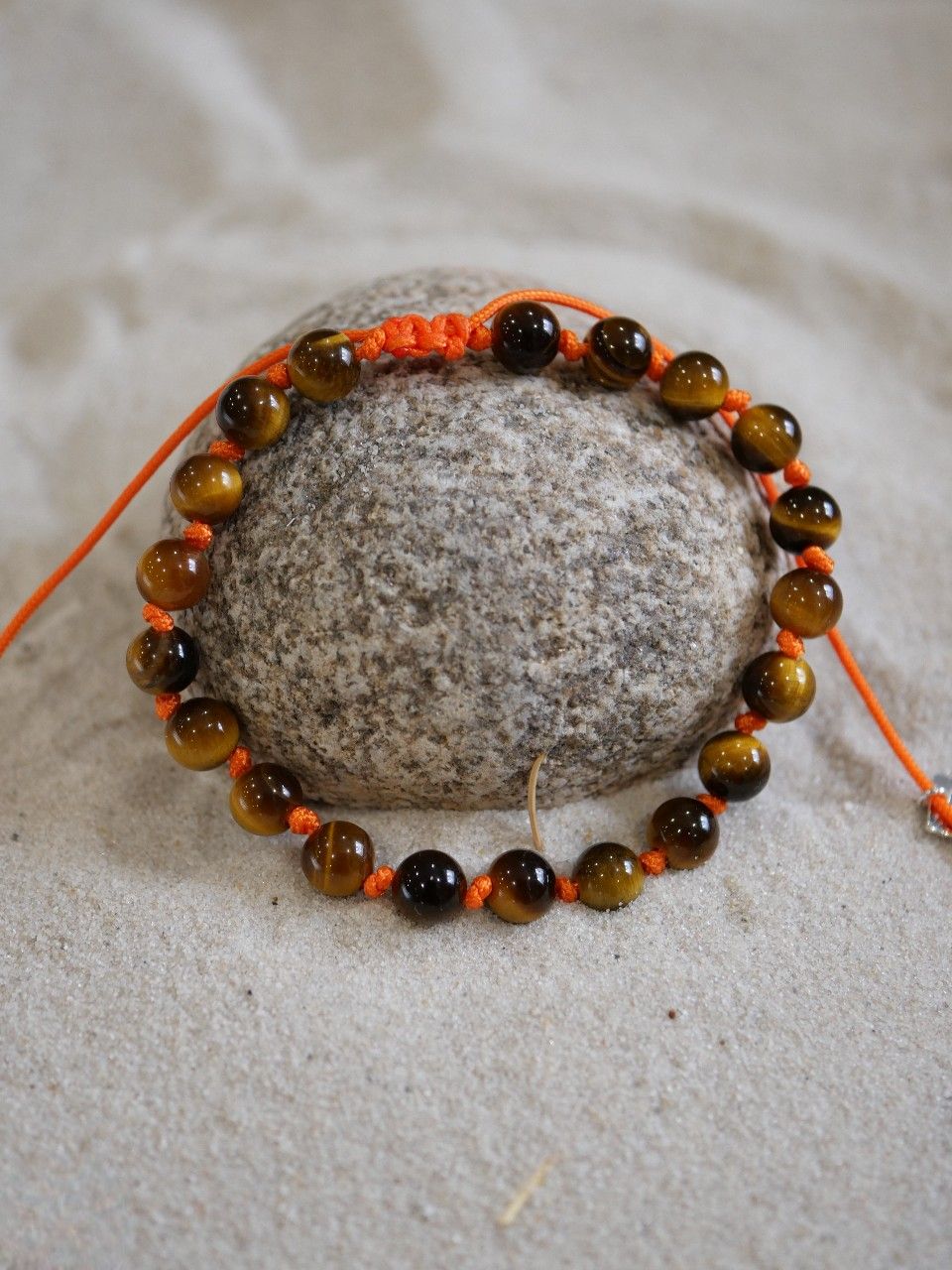 bracelet homme ajustable en pierres naturelles et cordon