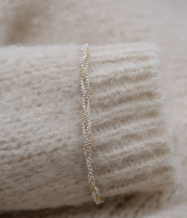 bracelet argent et doré femme
