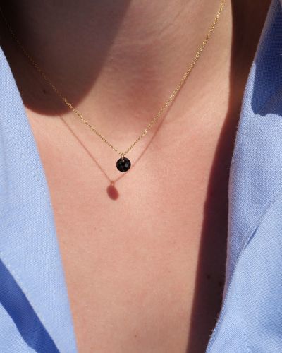 Collier en gold filled et onyx