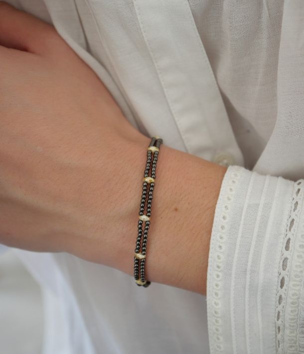 bracelet femme double rang en argent