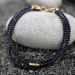 bracelet triple rang en pierres naturelles bleues