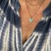 collier en argent rhodié noir et pierre naturelle d'amazonite