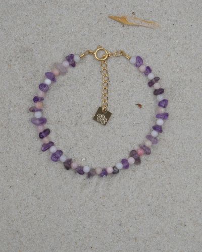 bracelet femme violet en pierres naturelles