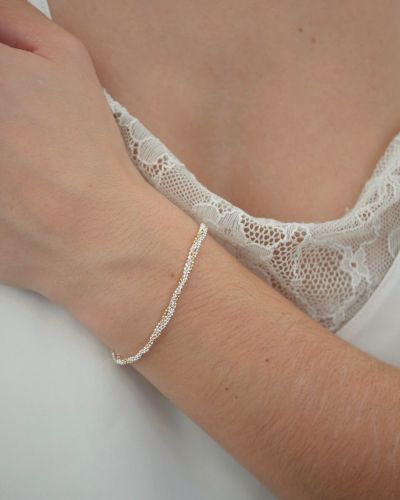 bracelet en ragent massif et or laminé