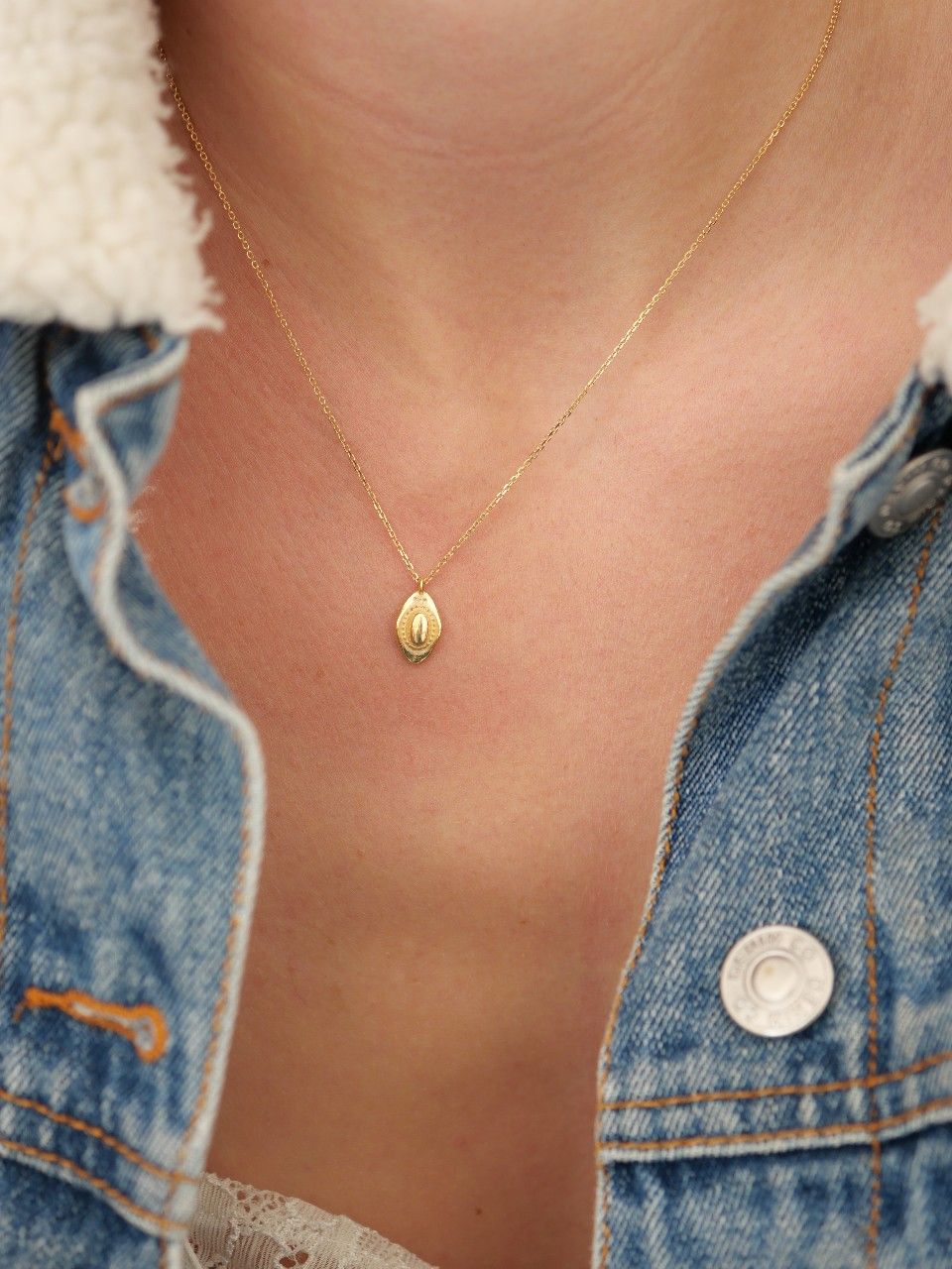 Collier plaqué or fin tendance western