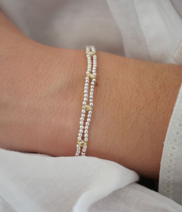 bracelet femme double rang en argent 925