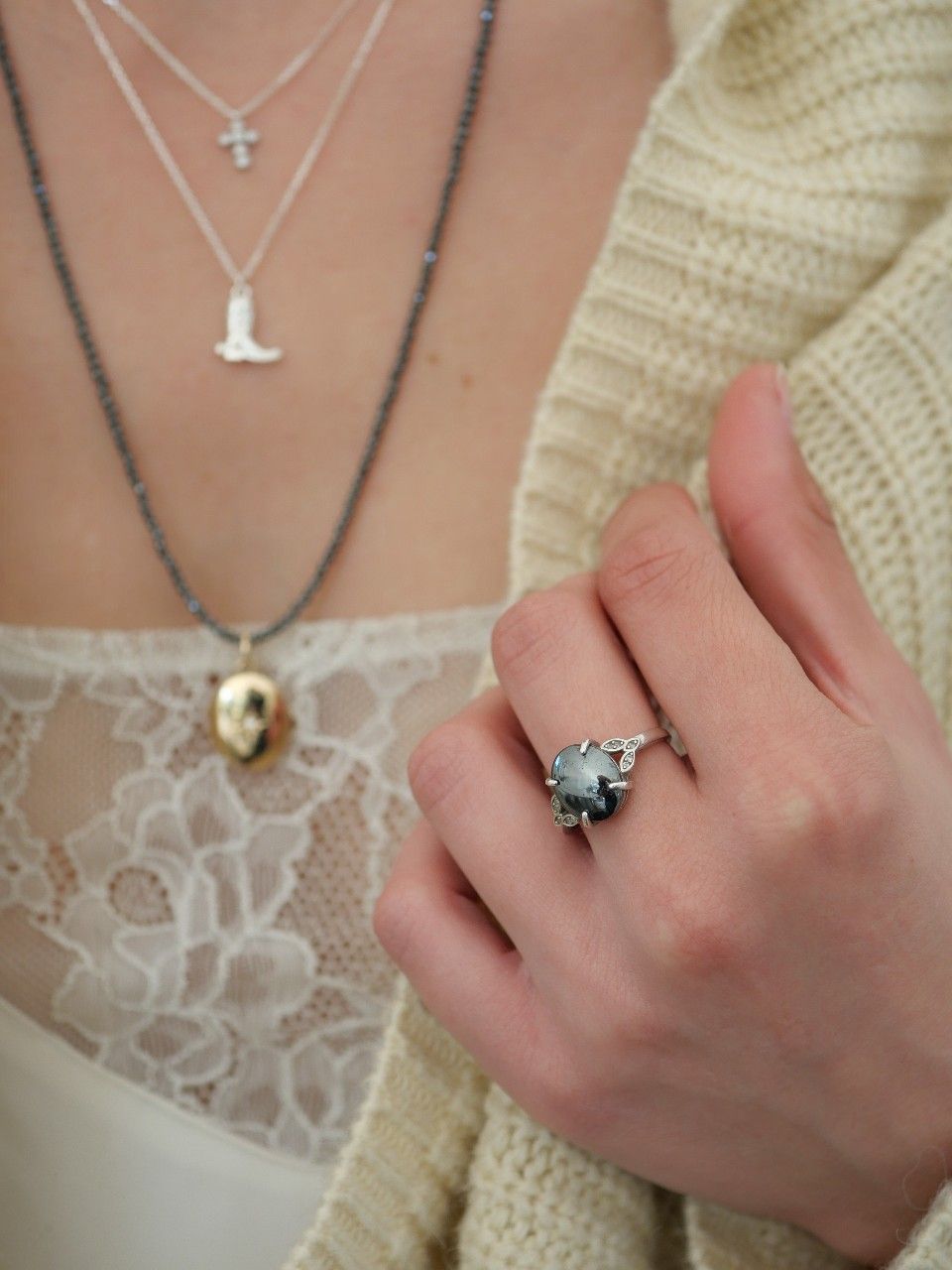 bague ajustable en argent 925