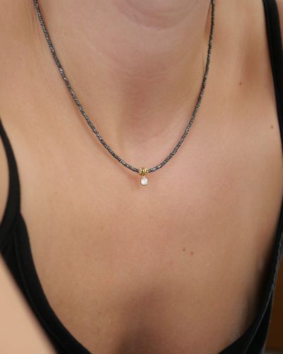 Collier femme ras de cou en pierres naturelles et gold filled
