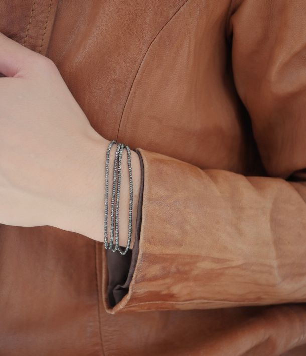 bracelet femme en pierres naturelles grises