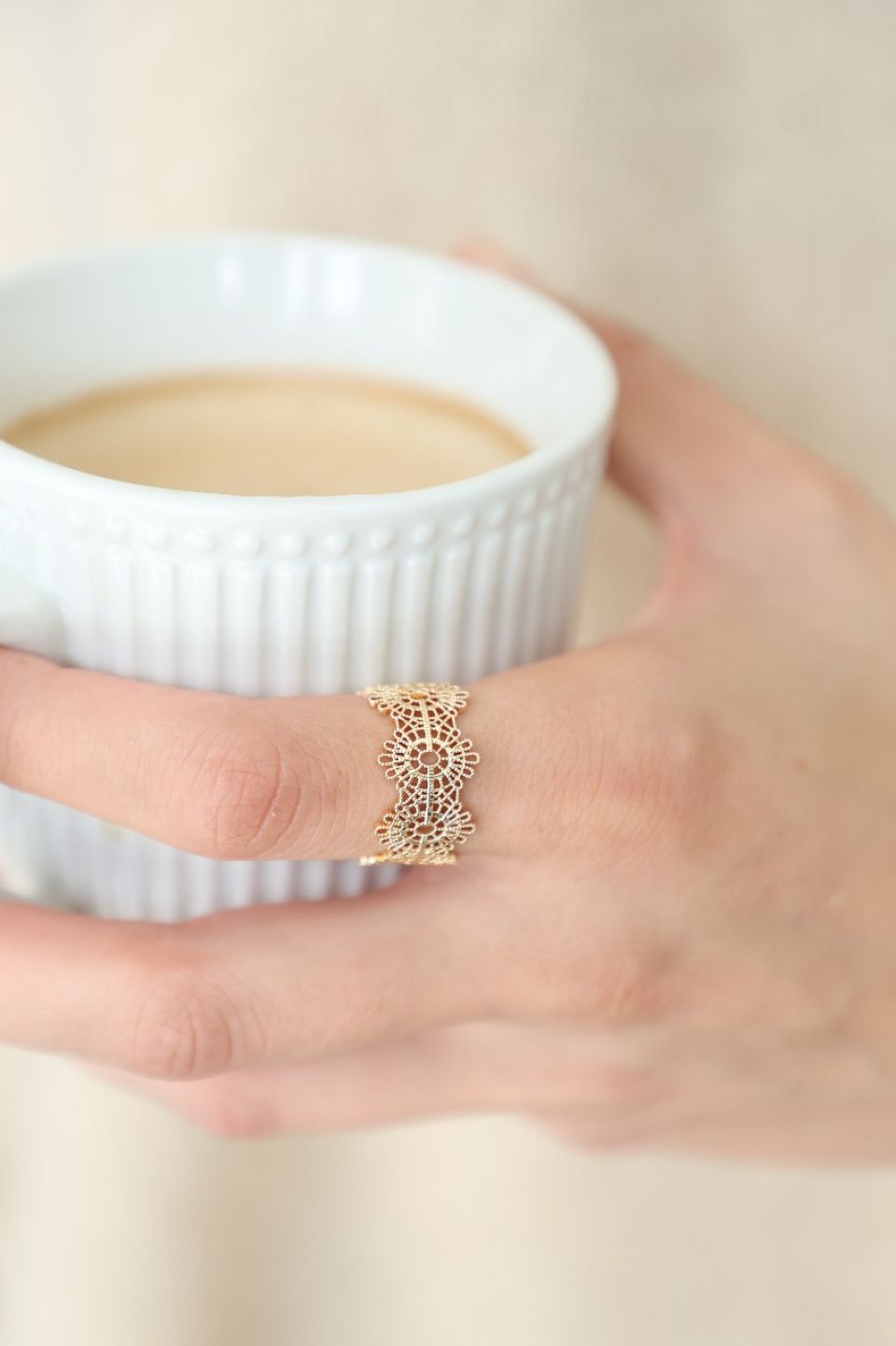 bague ajustable plaquée or 3 microns