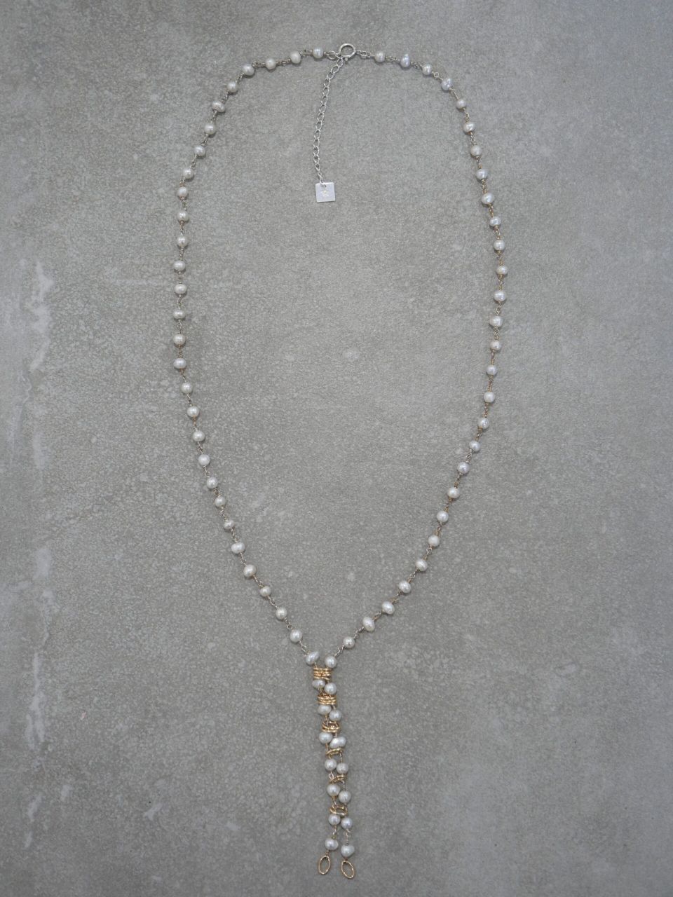 Collier long femme en argent 925 et perle