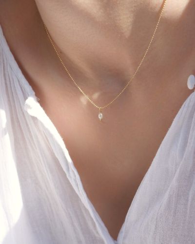 Collier fin plaqué or et perle de culture