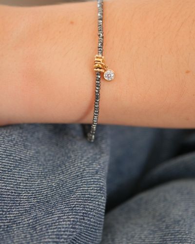 bracelet fin en pierre naturelles et gold filled