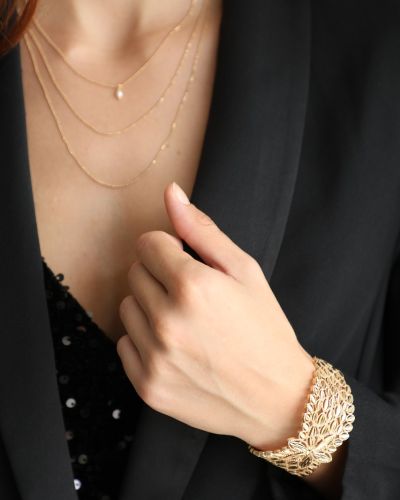 bracelet manchette plaqué or 3 microns