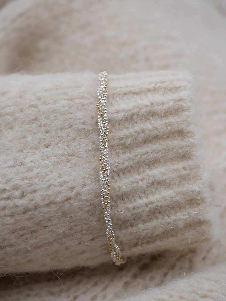 bracelet argent et doré femme