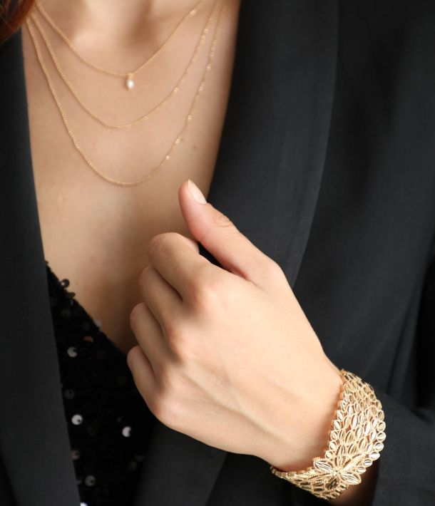 bracelet manchette plaqué or 3 microns