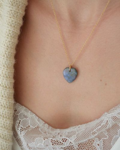 collier femme en gold filled et pierre grise