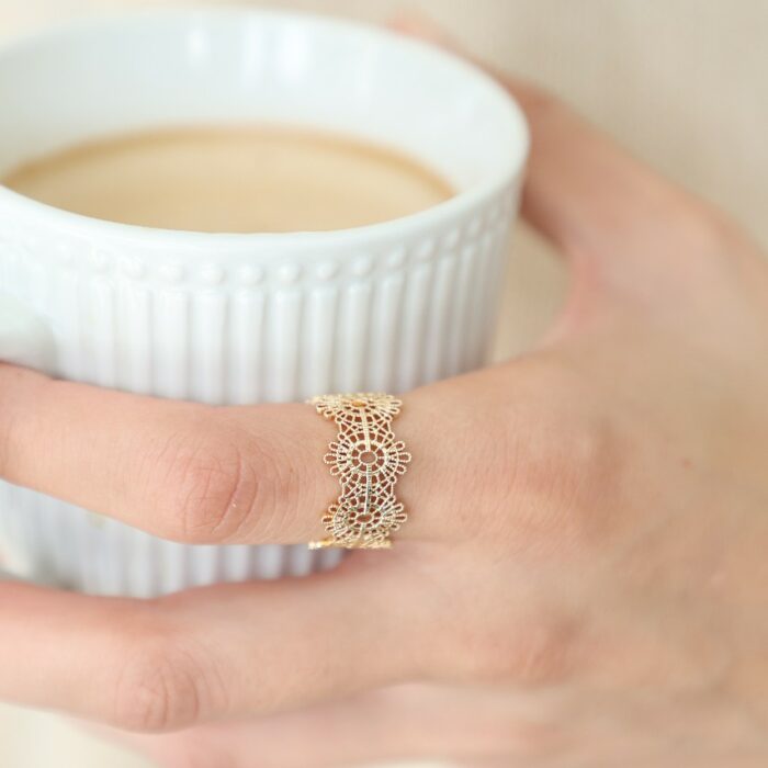 bague ajustable plaquée or 3 microns