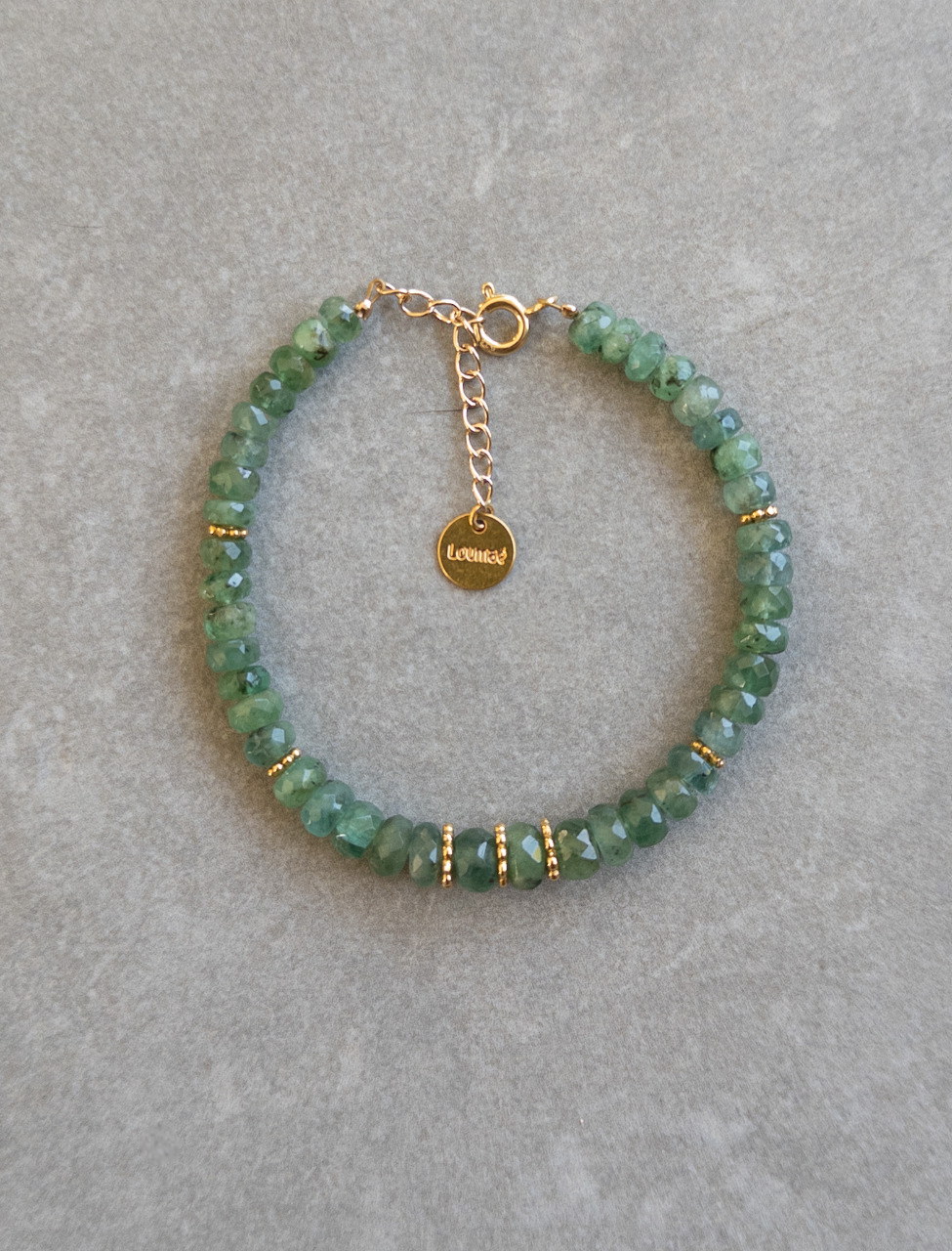 bracelet en pierres naturelles vertes