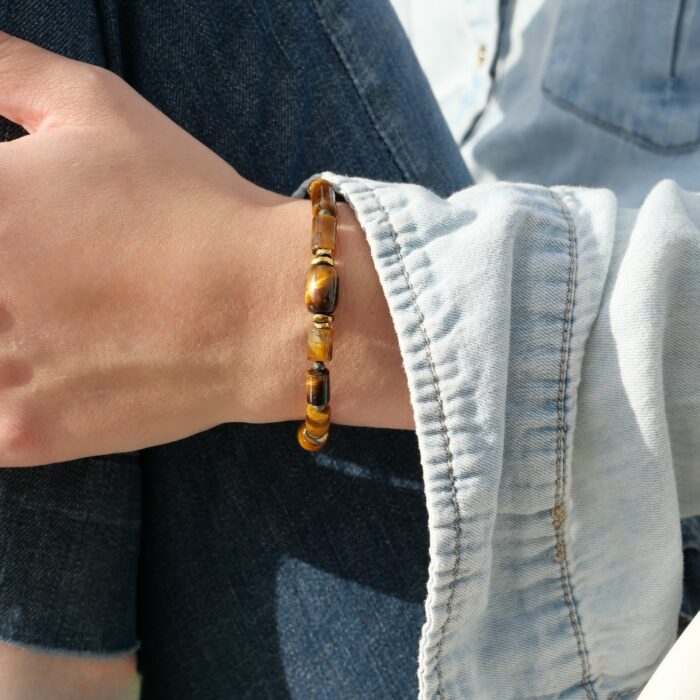 Bracelet en pierres naturelles marron