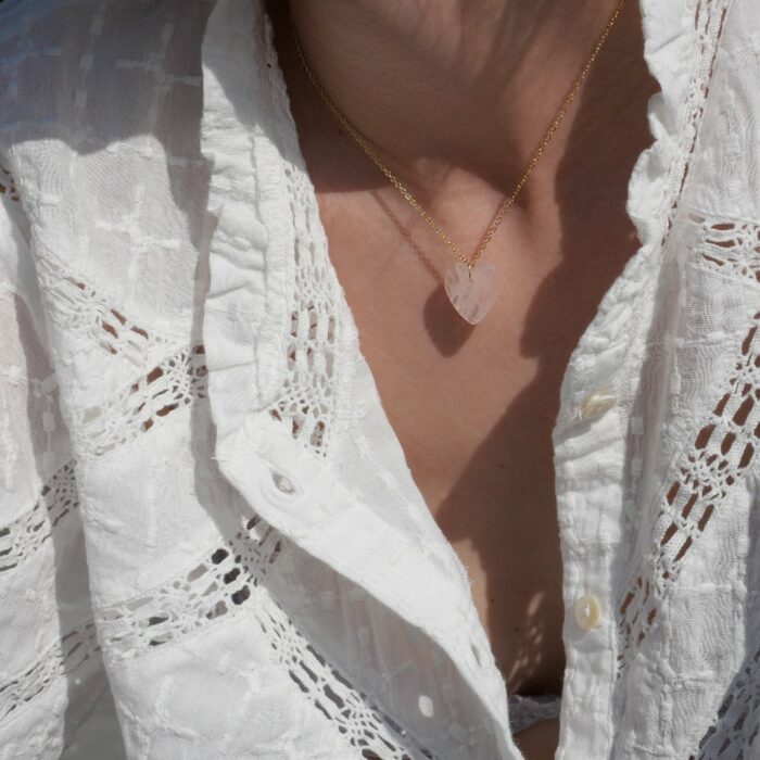 collier fin en gold filled et pierres naturelles