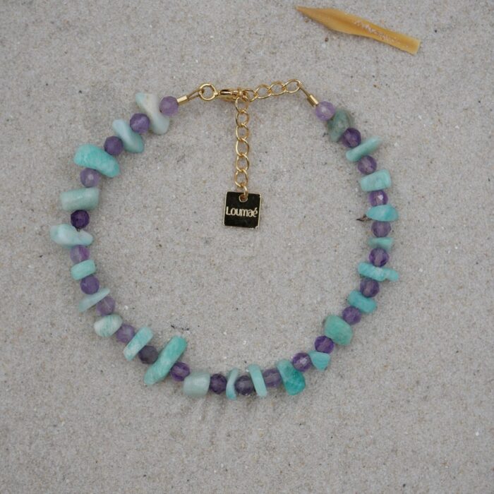 bracelet femme en pierres naturelles bleues