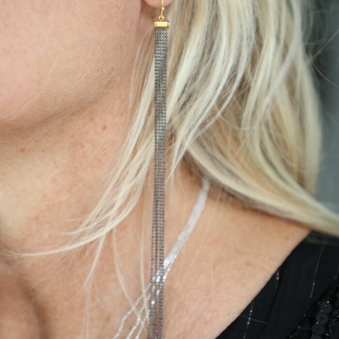 boucles d'oreille femme longue, mono boucle