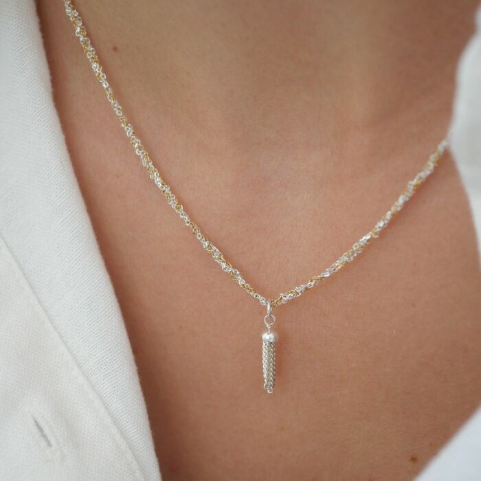 collier femme en argent 925 et gold filled