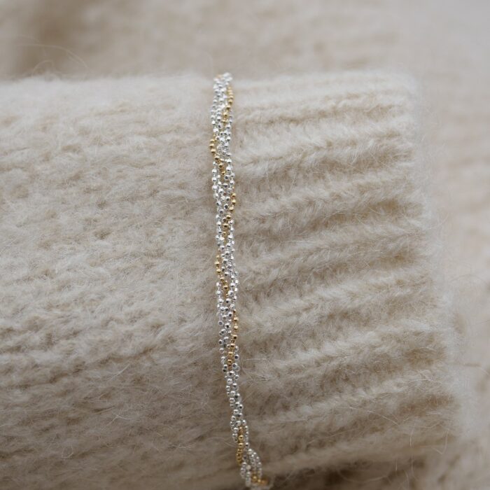 bracelet argent et doré femme