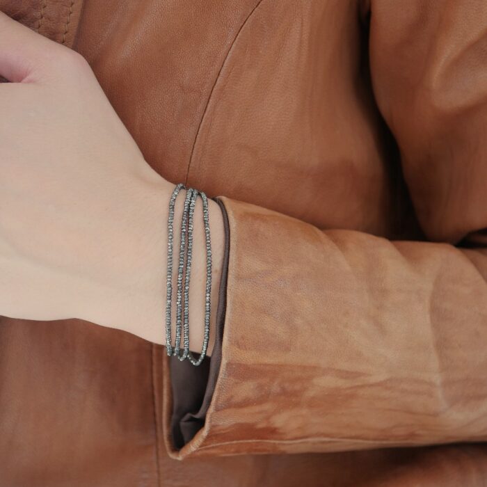 bracelet femme en pierres naturelles grises