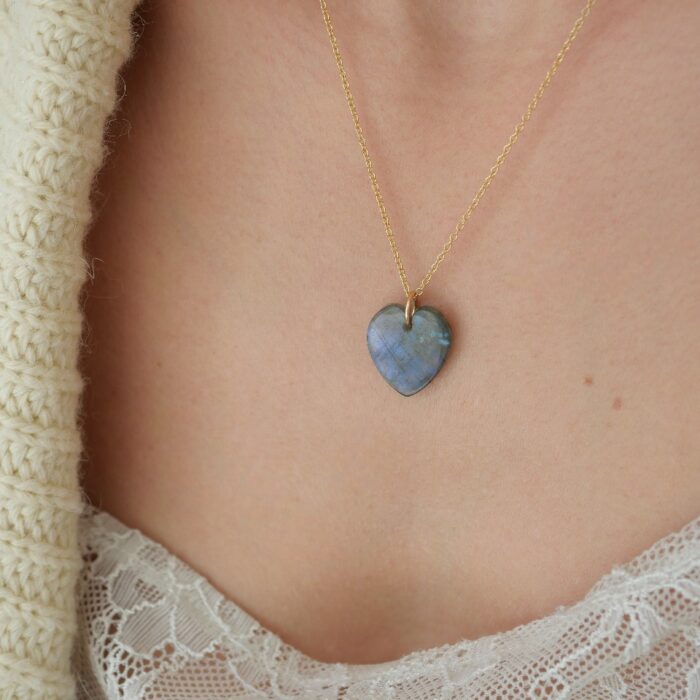 collier femme en gold filled et pierre grise