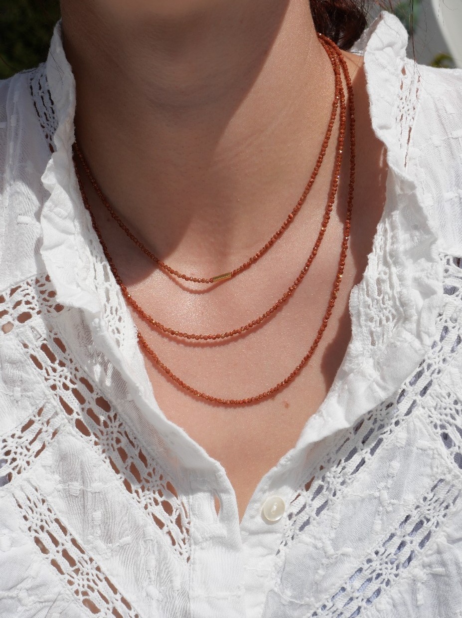 Collier Diane gold 1 collier en pierres naturelles femme