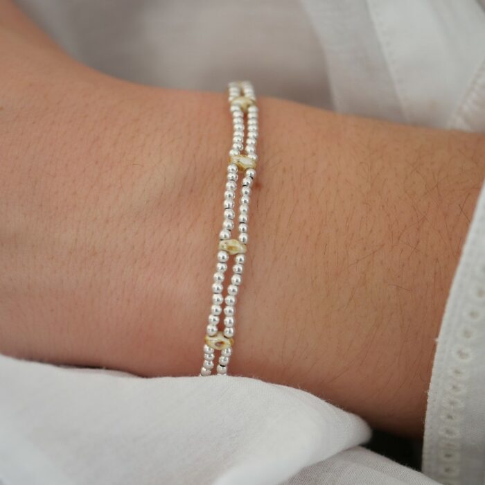 bracelet femme double rang en argent 925