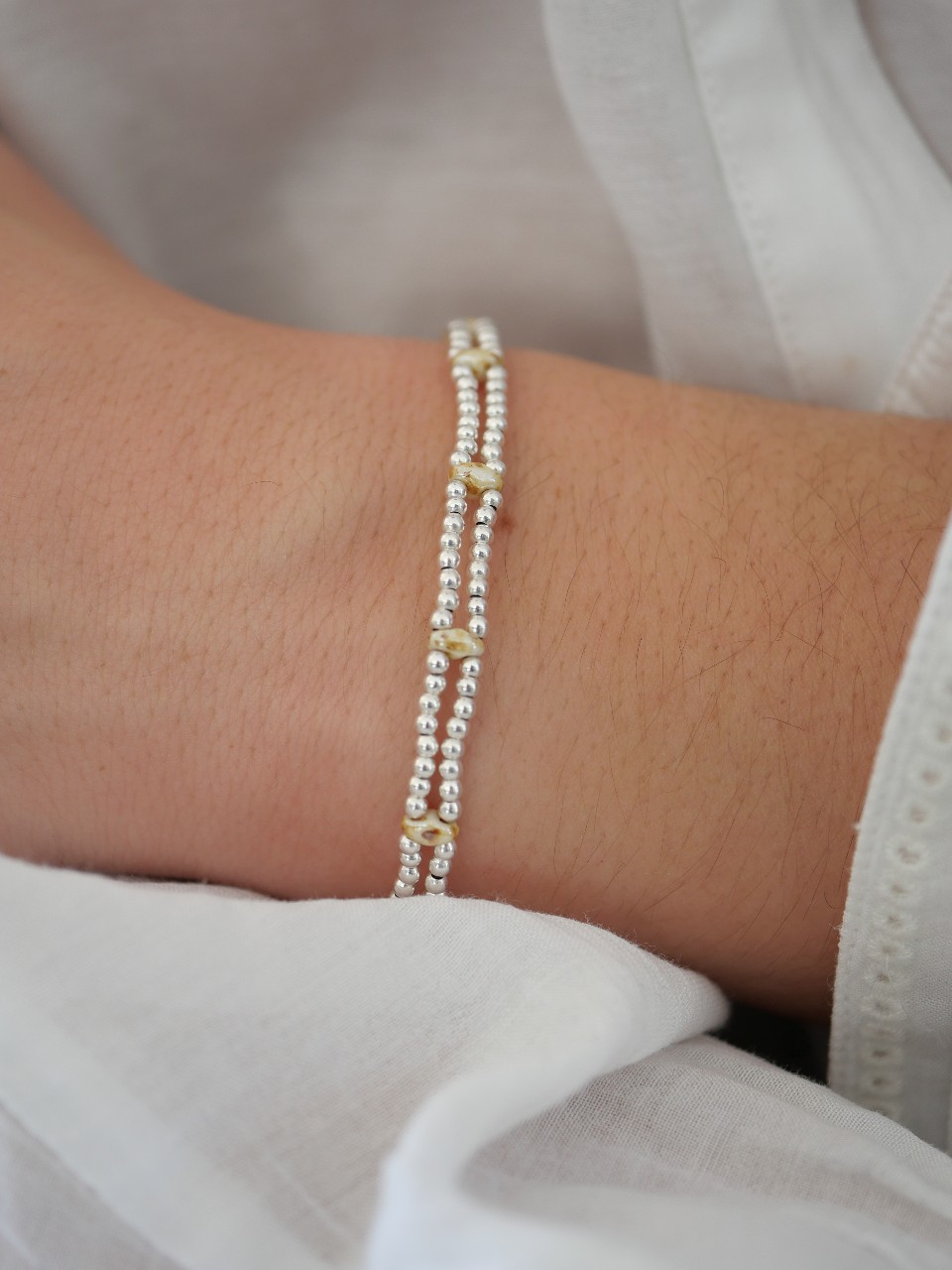 Bracelet Arlette 9 bracelet femme double rang en argent 925